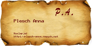Plesch Anna névjegykártya